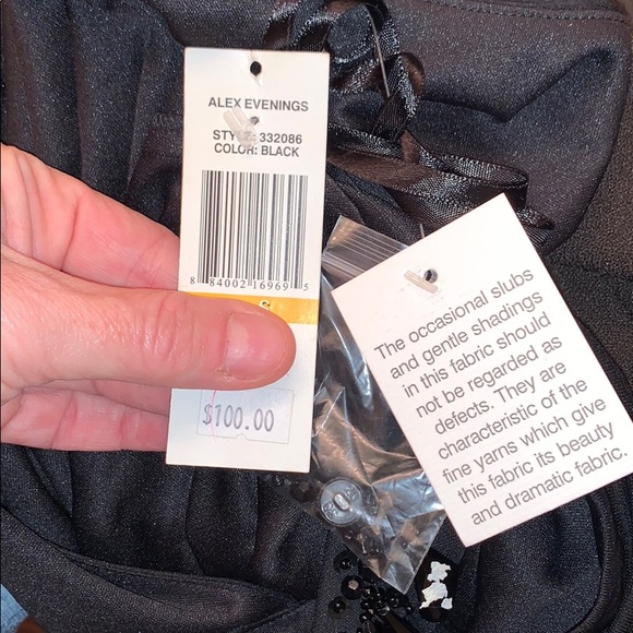 NWT Black Beaded Neck Embellished Evening Tank - Picture 8 of 8